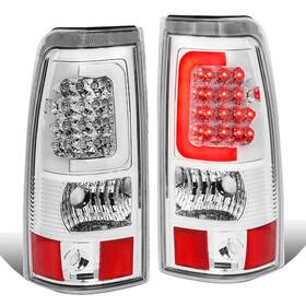 Auto Dynasty Ad-tl-csil03-led-3d-ch-cl-1 Tail Lights Compatible With 2003-2007 Chevy Silverado Gmc Sierra