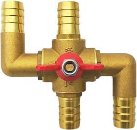 Funnytek 705353379901 4-way Automobile Heating Water Valve Solid Brass Integrated Car Heate
