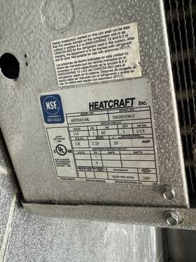 Heatcraft Adt065ak Evaporator Unit 115v R-404a 1 Fan Motor Horizontal