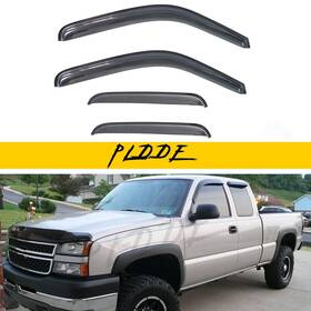 Pldde Plwv-p0006-00007 Window Visor Rain Guards Compatible With 1999-2006 Chevy Silverado/gmc Sierra