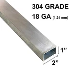 Custom Cut 1" X 2" Od Stainless Steel Tube 304 Grade 18 Gauge Brushed. Fixed Price $60.00.