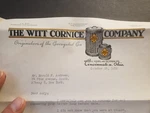 Corrugated Can, Witt Cornice 1952 Postal History Cover Cincinnati W/ Letter. Fixed Price $19.99.