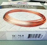Capillary Tubing, Jb Industries, Copper, .075 Id X .125 Od Feet, #TC-75-9. Fixed Price $30.98.