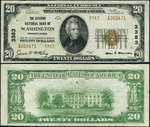Washington Pa-pennsylvania $20 1929 T-2 National Bank CH#3383 Citizen's Nb .... Fixed Price $155.00.