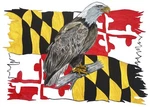 Maryland Flag Tattered W/ Eagle High Quality Vinyl Decal Sticker Car Cooler Cup. Fixed Price $14.99.