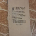 Henry Technologies Brass Refrigerant Ball Valve 3/8 In Model 937203. Fixed Price $37.48.