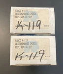 Pack Genuine Ranco K-119 Cold Control Replaces Westinghouse C42831, GC119. Fixed Price $32.00.