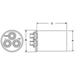 Rheem-ruud 43-101665-64 Dual Round Capacitor 70/15/370 F Vac. Fixed Price $47.52.