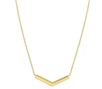 14K Yellow Gold Geometric Chevron Necklace With 18" Chain. Fixed Price $325.00.