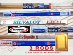 15% Silver Brazing Rods 3 Sil-fos, Worthington, Harris Stay-silv, Lenox ... Fixed Price $37.99.