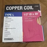Everbilt Copper Coil 1/2 In. Id X 20FT (av). Fixed Price $60.00.
