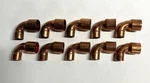 Lot 0F 10 Mueller Wrot Copper Pipe 90 Deg Close Rough Elbows: 3/4"X 1/2" Fitting. Fixed Price $29.00.