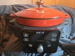 Instant Electric Round Precision Dutch Oven 6-QT 1500W, Red Vg Cond.. Fixed Price $89.00.