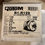 Rotom R1-R129 3.3" Motor 1/55 Hp 120V 3000RPM Sleeve Bearing Te Enclosure. Fixed Price $200.00.