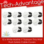 10 X White Tenob Nylon Wire Hole Cable Protector Outlet Covers - Boat/caravan. Fixed Price $41.34.