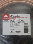 Mueller Industries Streamline Copper Refrigerant Set 1/4" X 50'. Fixed Price $50.00.