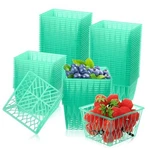 Pcs Pint Size Plastic Baskets Boxes Green Strawberry With Open 250. Fixed Price $66.48.